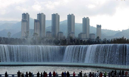 اخبار , اخبار گوناگون,ساخت آبشار چین,ساخت آبشار مصنوعی در چین