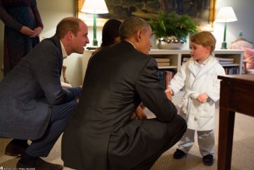 خوش و بش نشسته اوباما با شاهزاده 3 ساله انگلیس(+عکس)